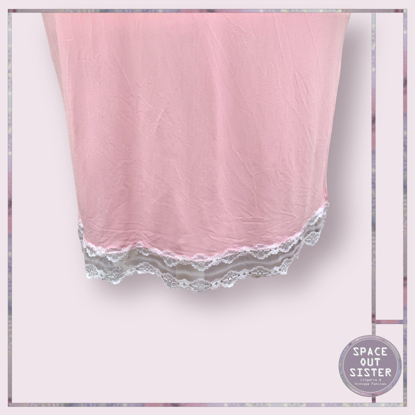 Vintage V Neck Pink & White Slip