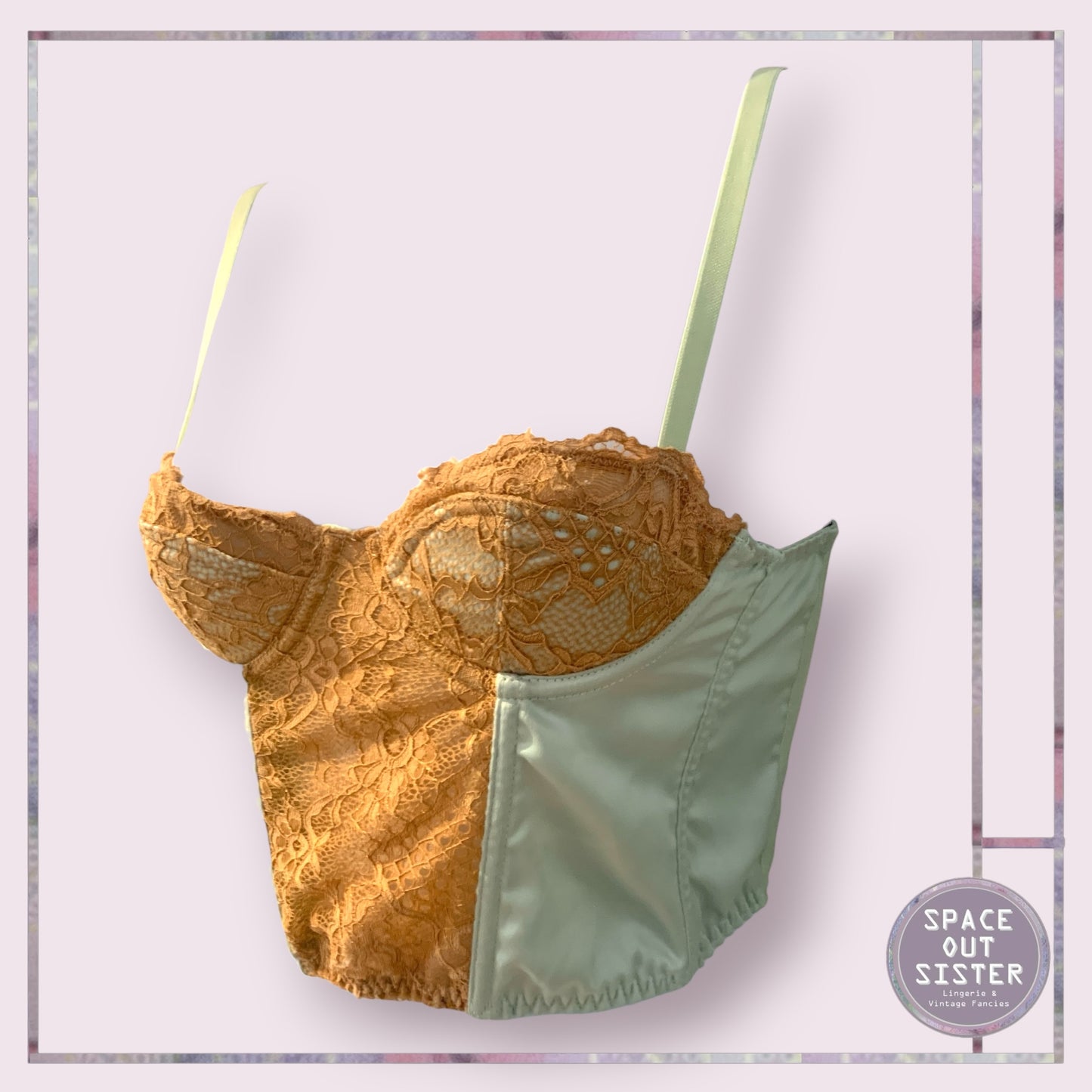 Urban Outfitters Green & Biscuit Longline Bra