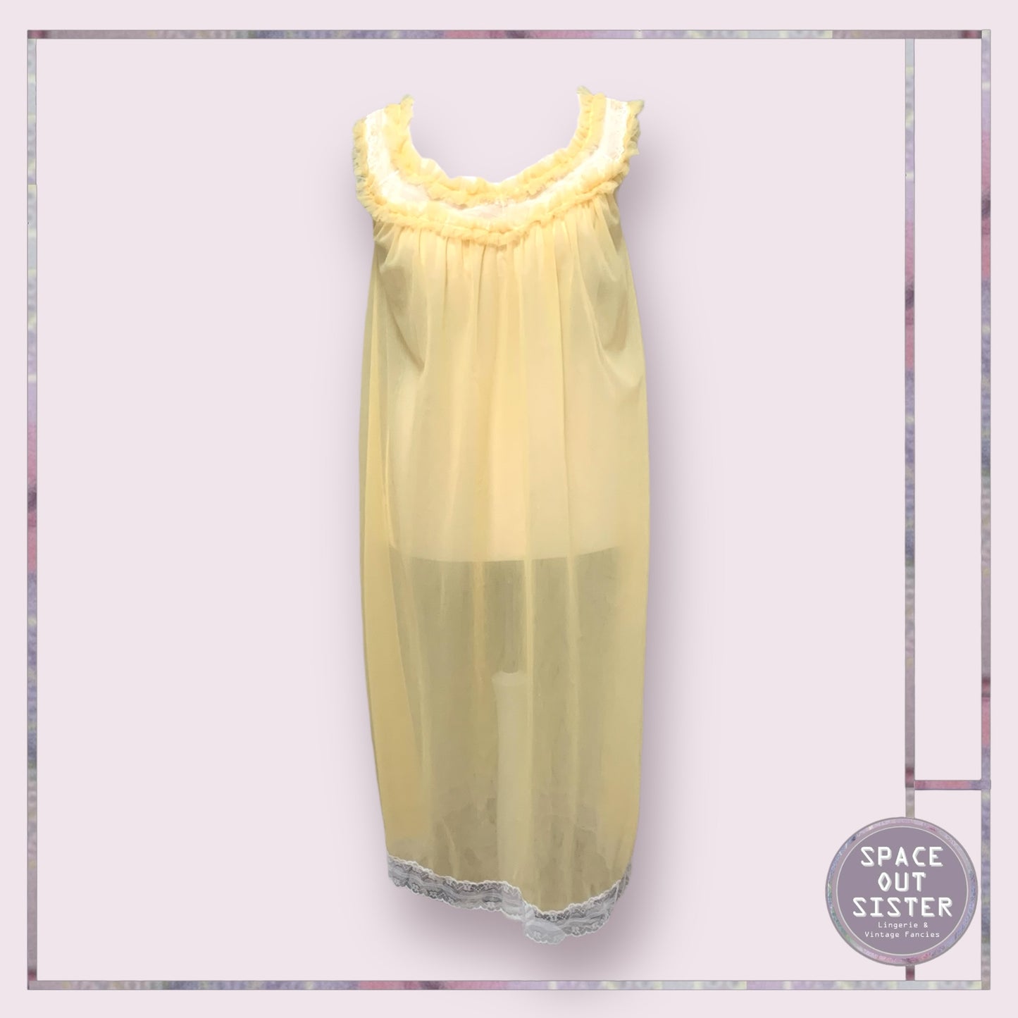 Vintage Yellow Peignoir Set