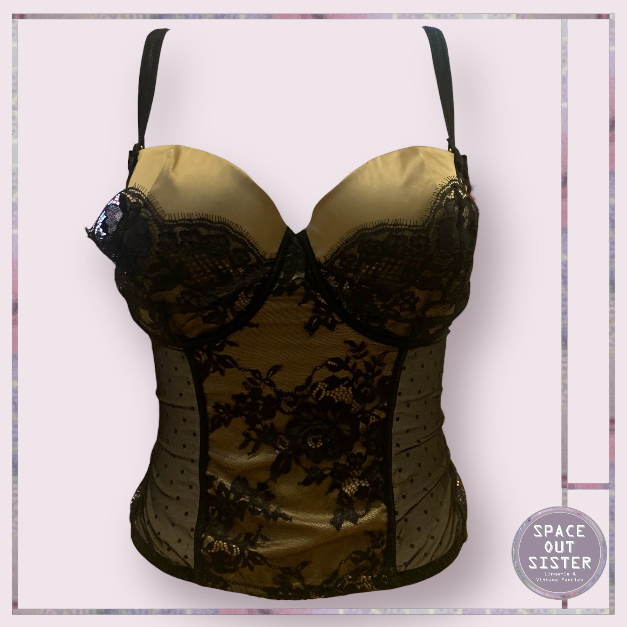 Vintage Caramel & Black Bustier