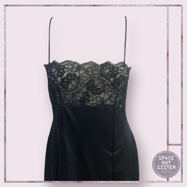 Reserved Vintage Black Mini Slip Dress