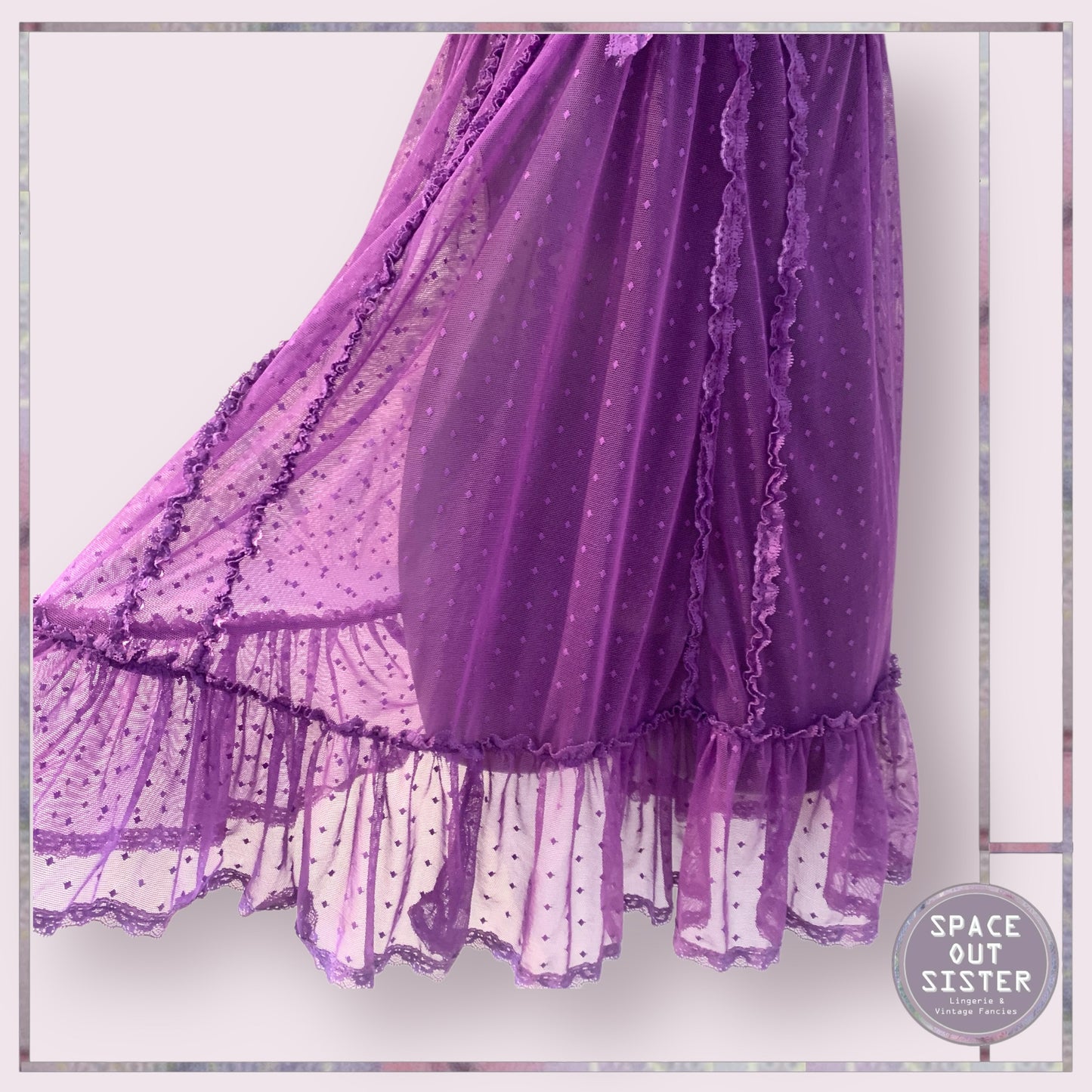 90s Purple Ruffle Nightdress