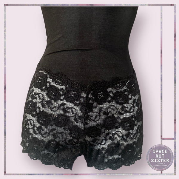 Vintage Black Lace Teddy
