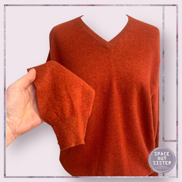Pre-Loved Burnt Orange Cashmere Jumper BNWT