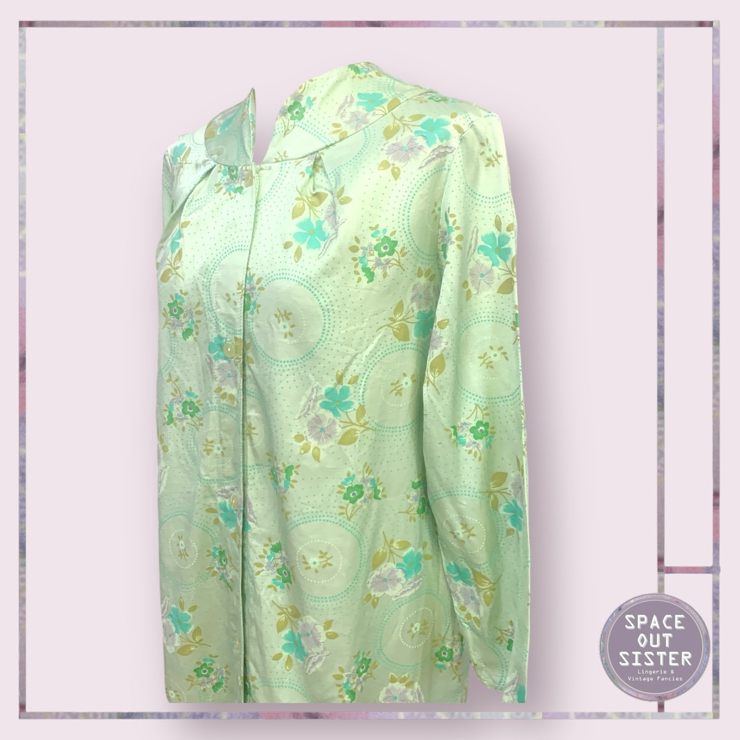 Vintage Green Dot Circle Nightdress