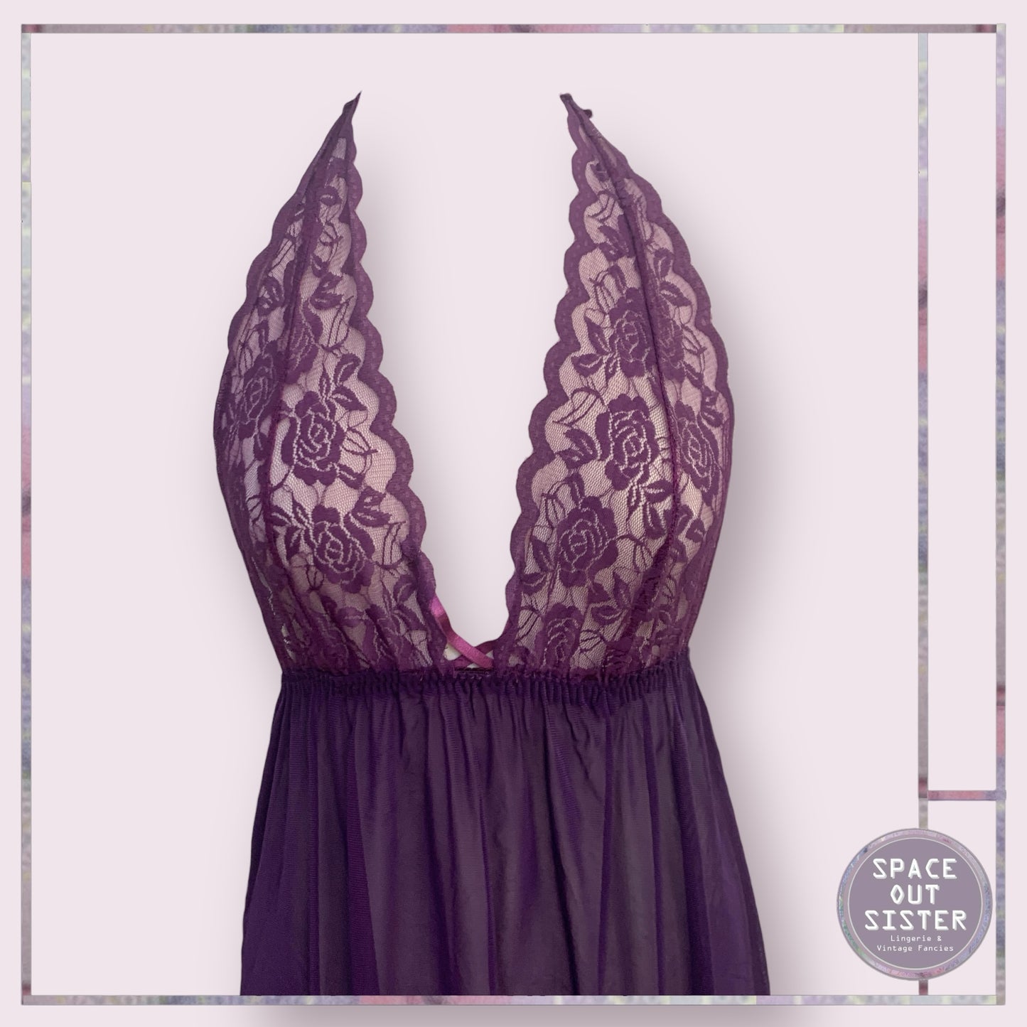 Vintage Purple Lace Nightdress