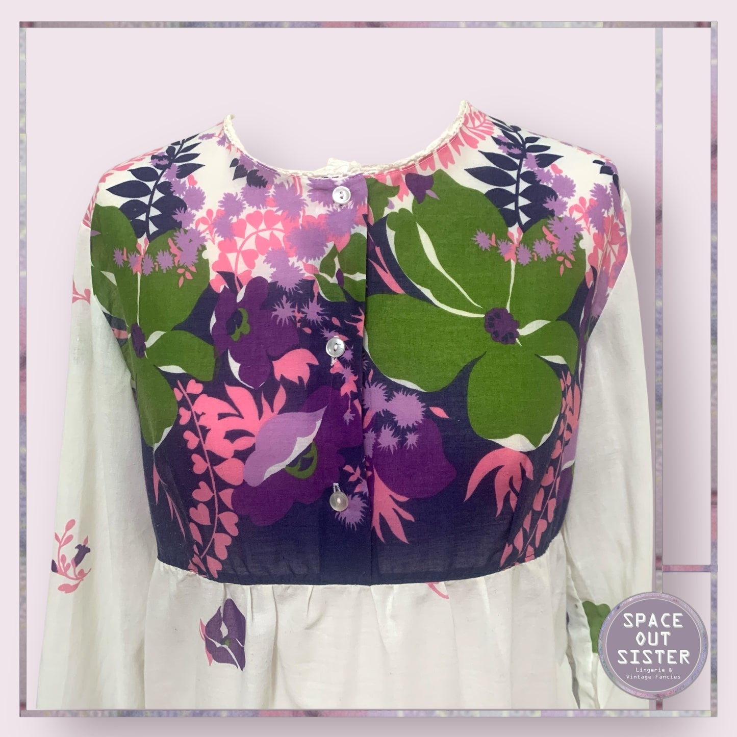 Vintage Olive Flower Nightdress