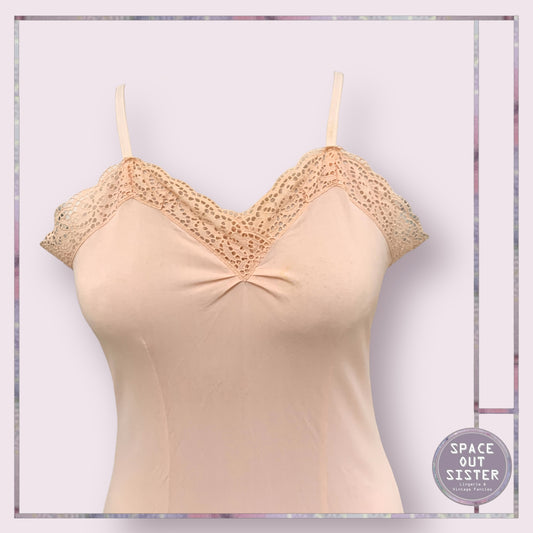 Vintage Peach Tricot Mini Slip