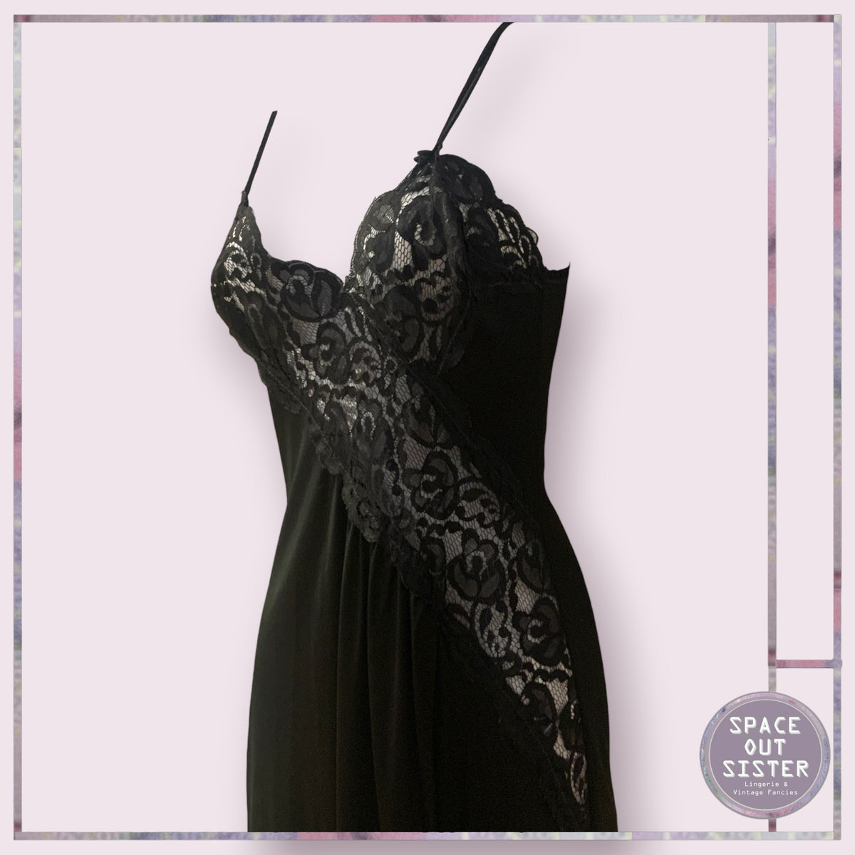 Vintage Lace Insert Full Length Nightdress