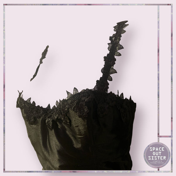 Vintage Black Satin Bustier