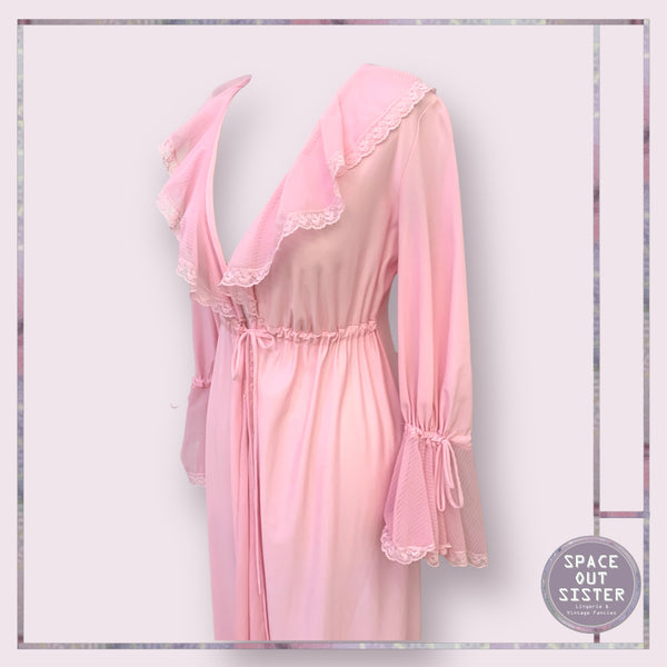 Vintage Pink Frill Robe
