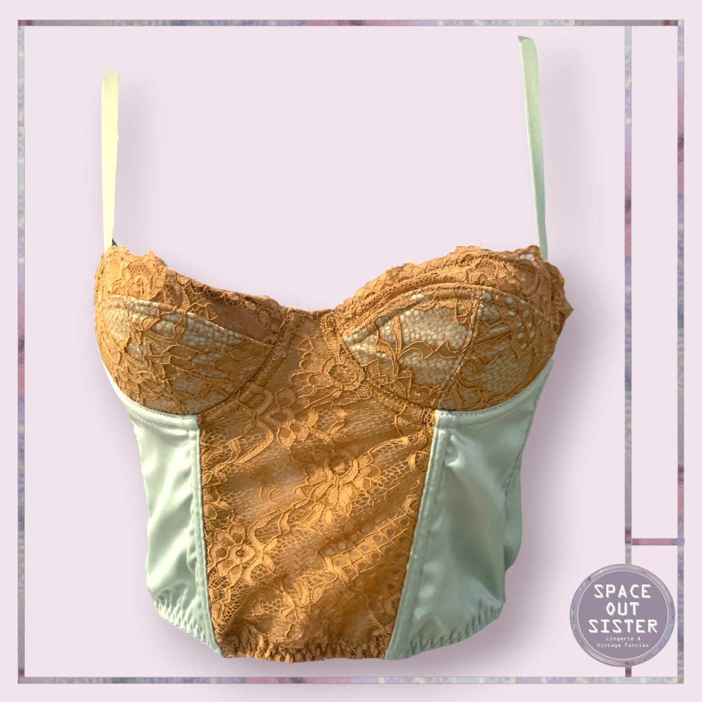 Urban Outfitters Green & Biscuit Longline Bra