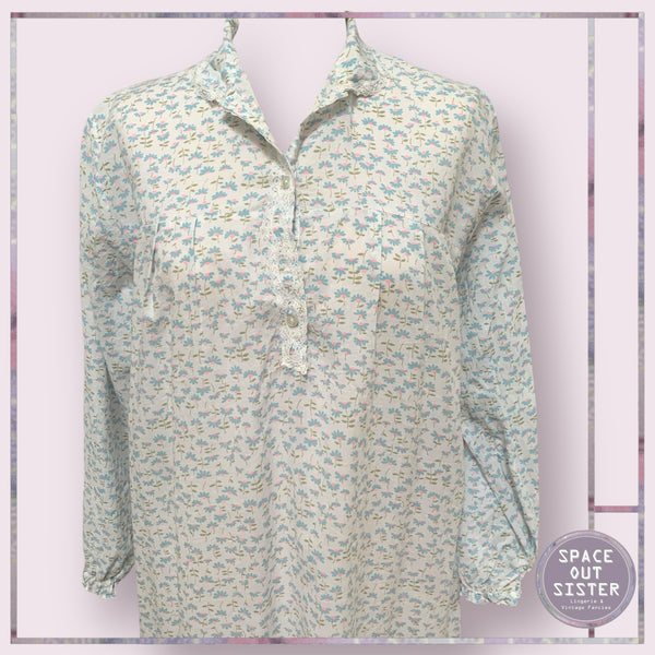 Vintage Blue & Neon Flower Nightdress