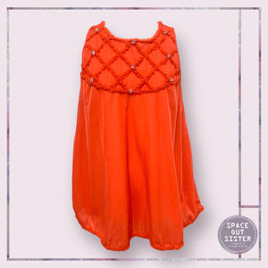 Vintage Orange Ruffle Babydoll