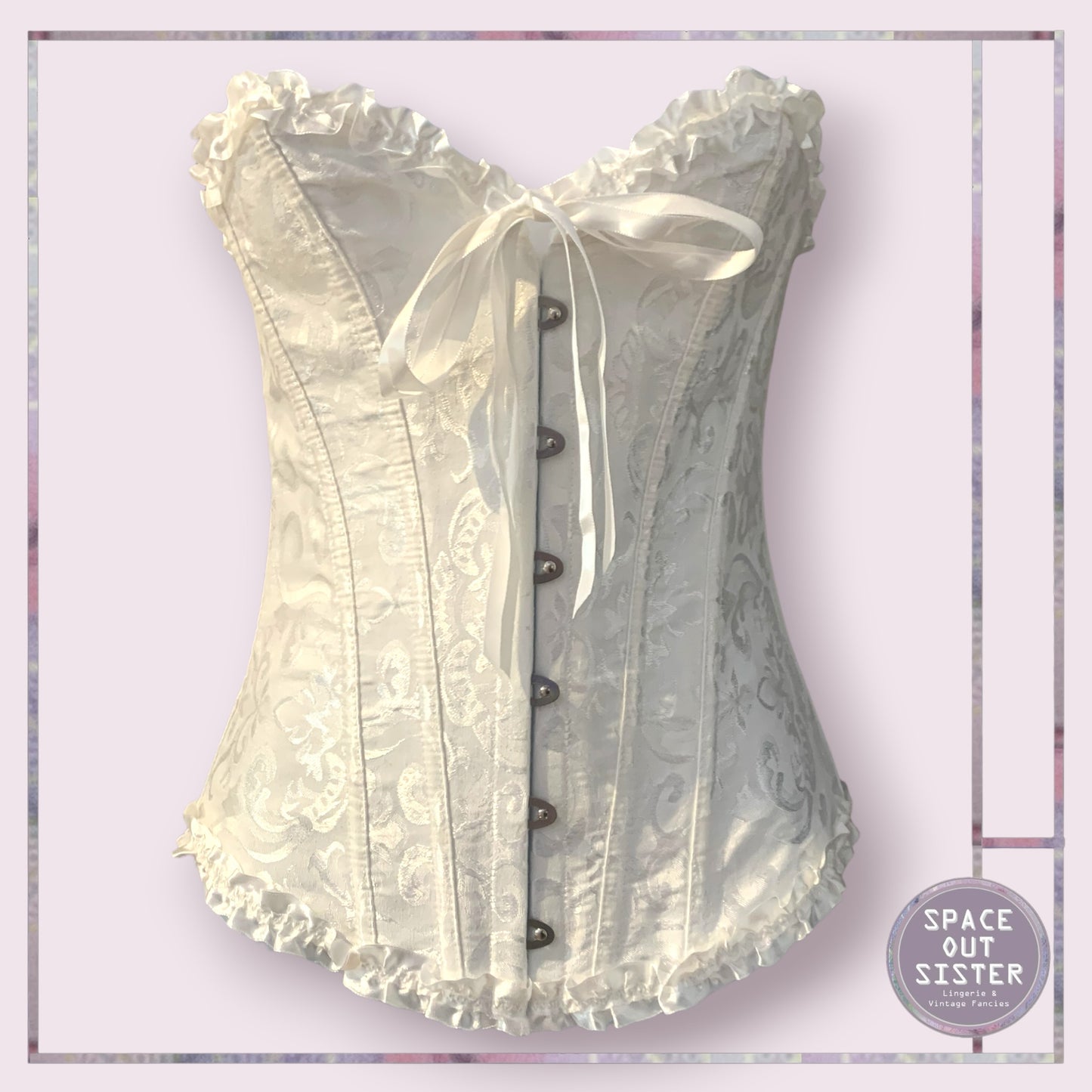 White Embossed Corset