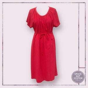 Vintage Cerise Pink Cotton Towelling Dress