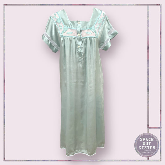 Vintage Satin Sea Foam Green Nightdress