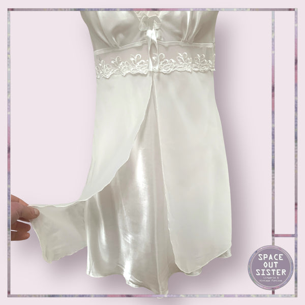 Vintage White Satin Petal Nightdress
