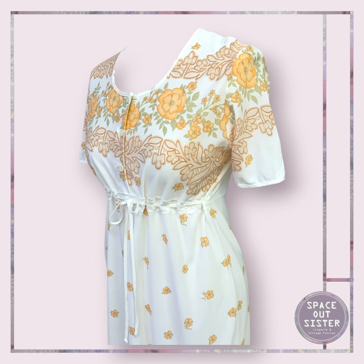 Vintage Autumnal Button Front Nightdress