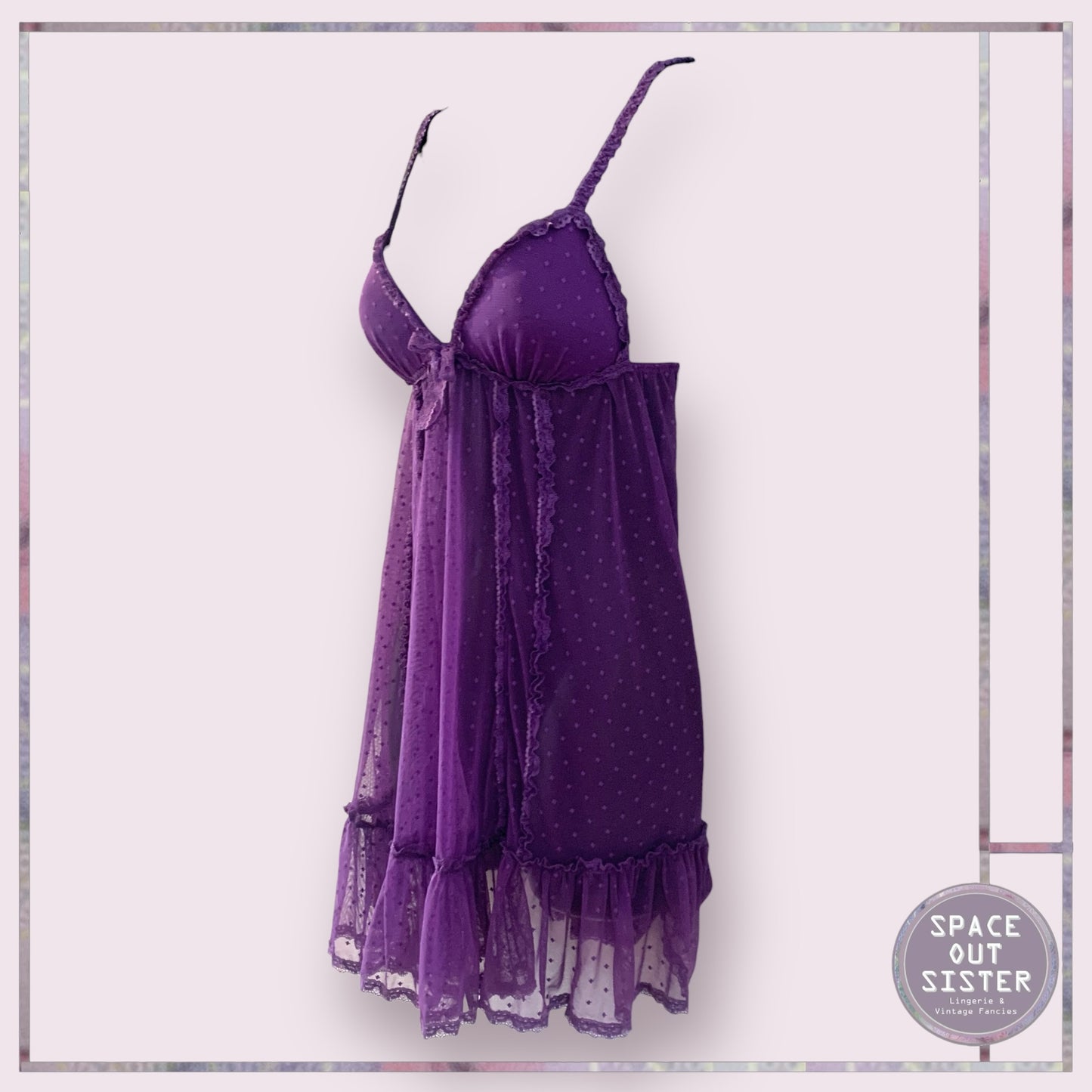 90s Purple Ruffle Nightdress
