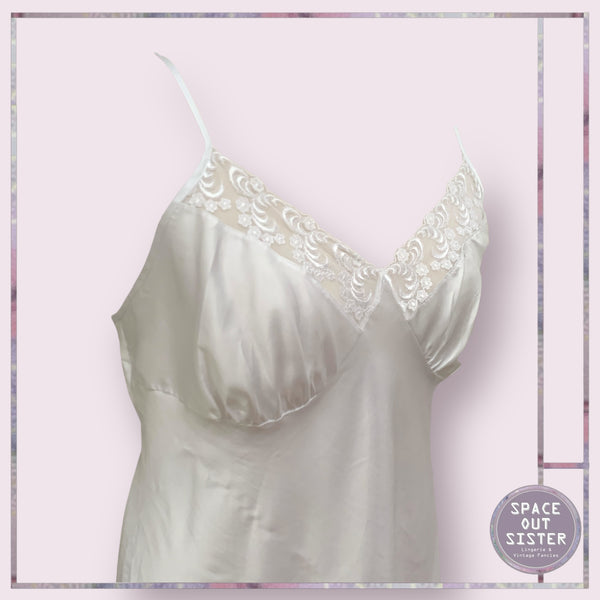 Vintage Snowdrop White Slip Dress