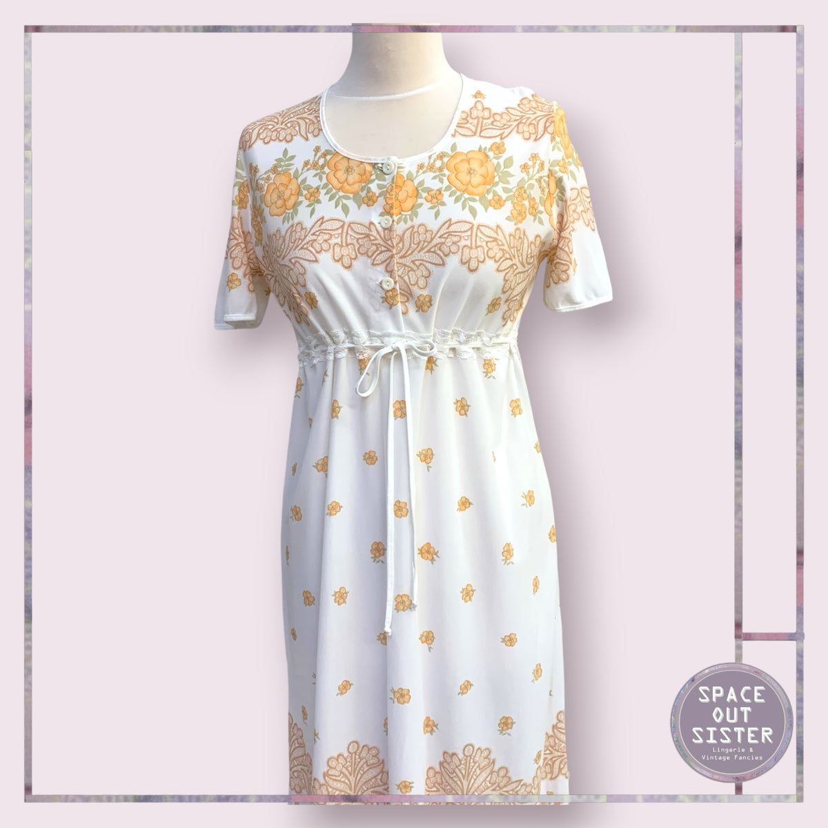 Vintage Autumnal Button Front Nightdress