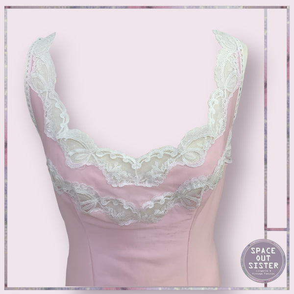 Vintage Pink & White Slip