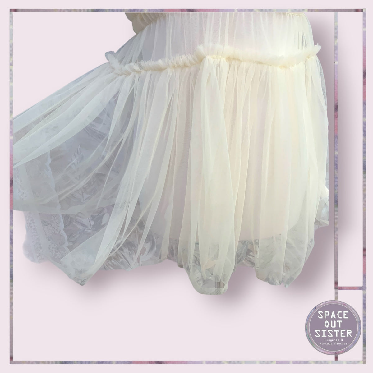 Vintage Gathered Tulle Nightdress