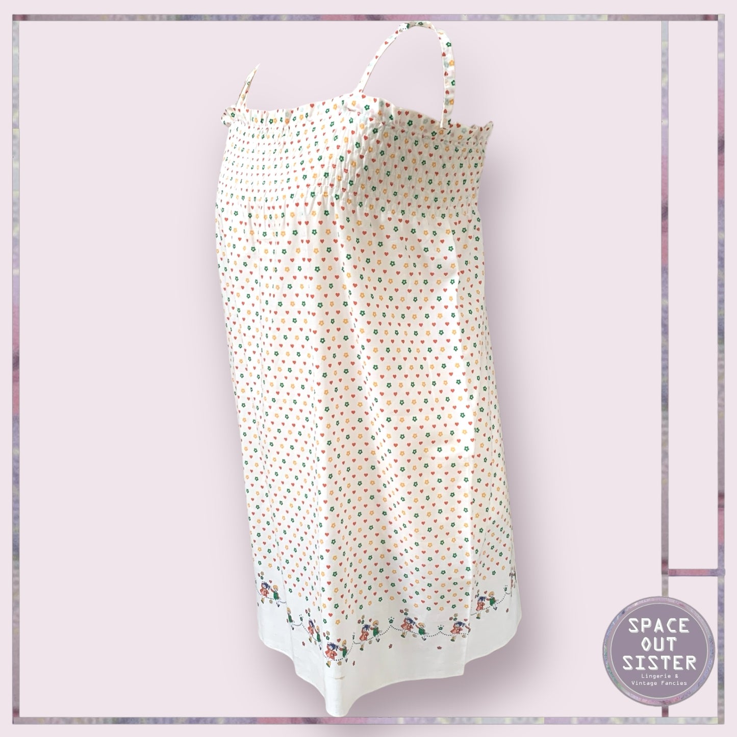 Vintage Love Heart Smocked Nightdress