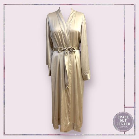 Taupe Golden Pure Silk Robe