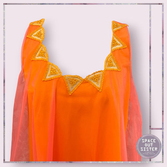 Vintage Neon Orange & Pink Babydoll Bust 36”