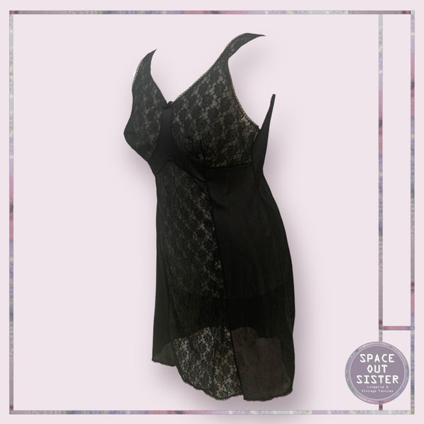 Vintage Double Bow Black Slip