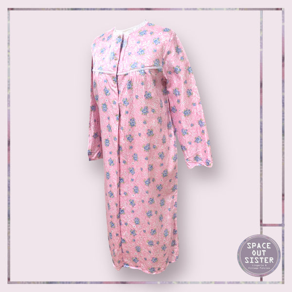 Vintage Pink Blue Floral Nightdress