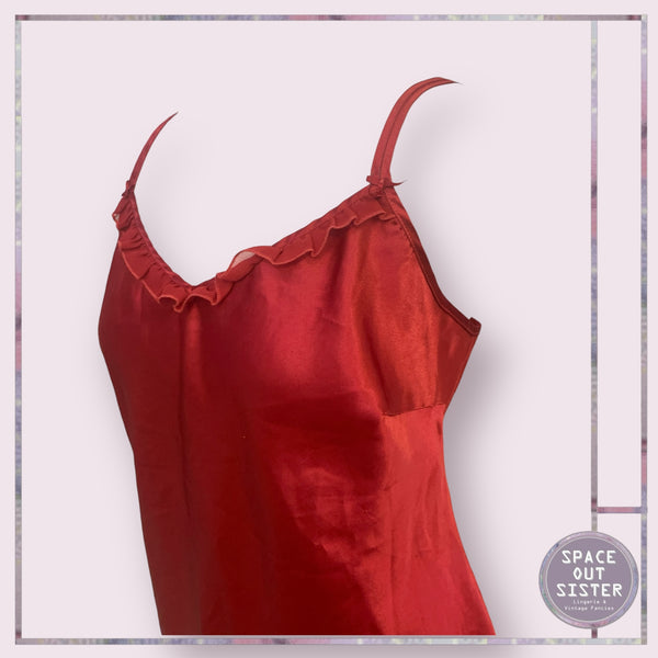 Vintage Frill Red Slip Dress