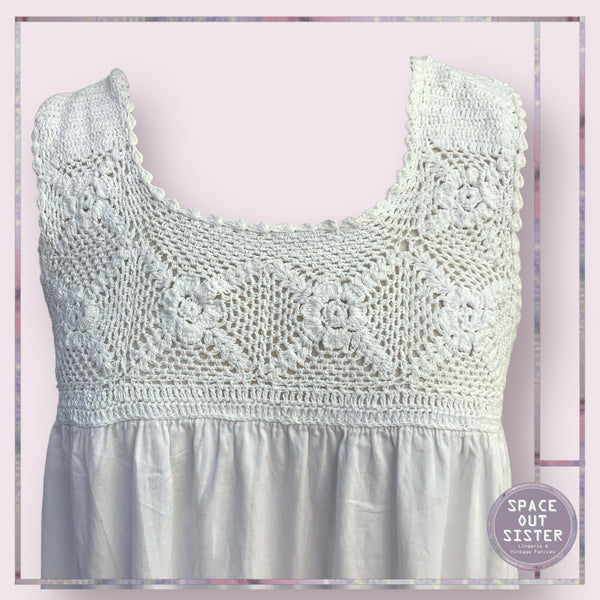 Vintage Crochet Cotton Nightdress