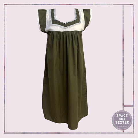 Vintage Olive Cotton Nightdress