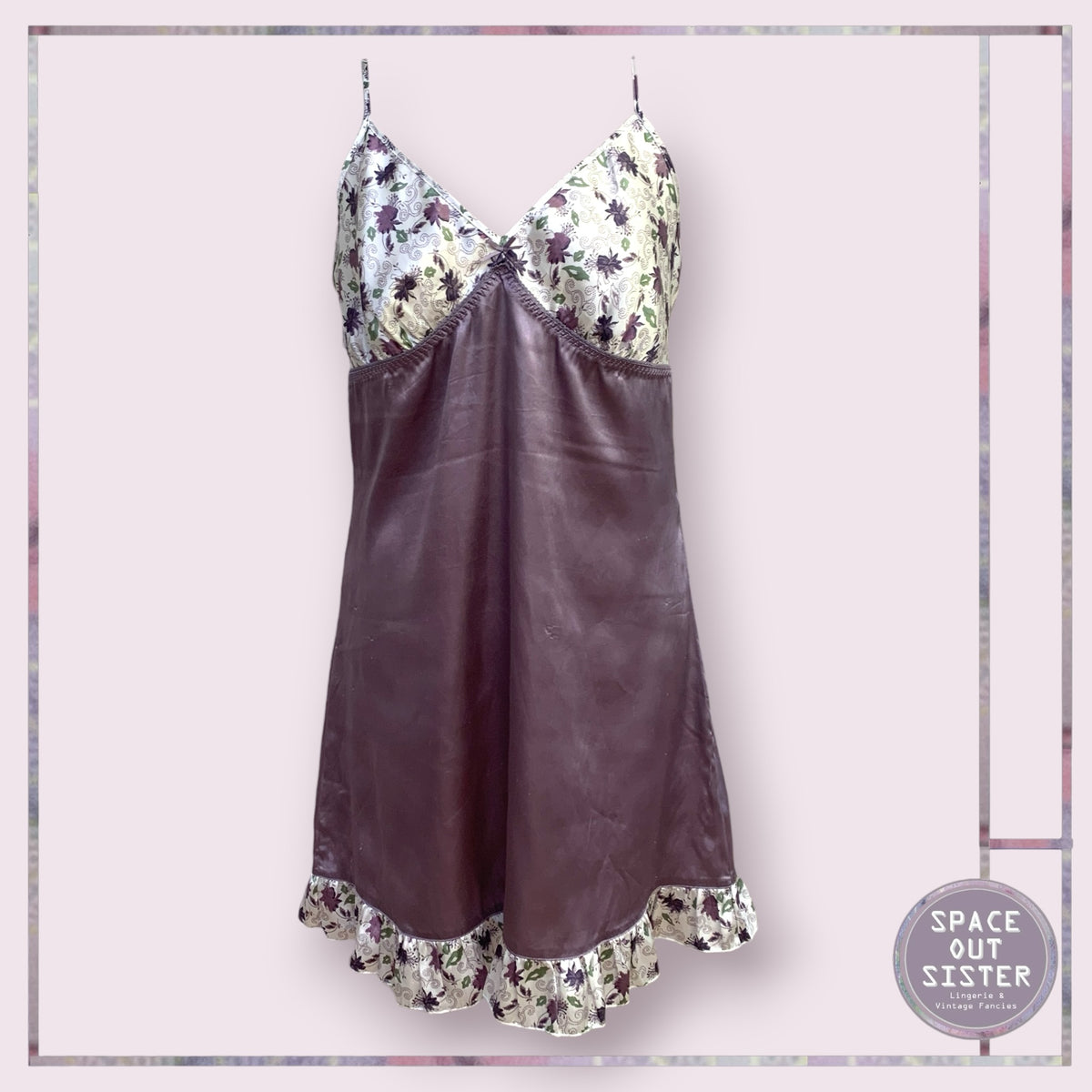 Vintage Purple Floral Slip Dress
