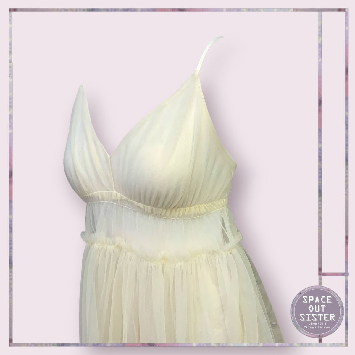 Vintage Gathered Tulle Nightdress