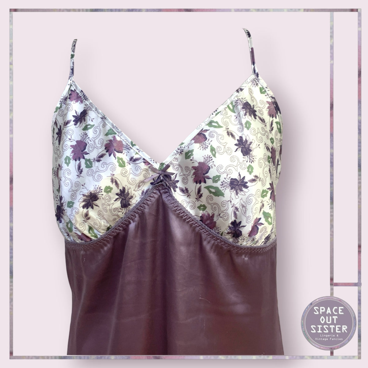 Vintage Purple Floral Slip Dress