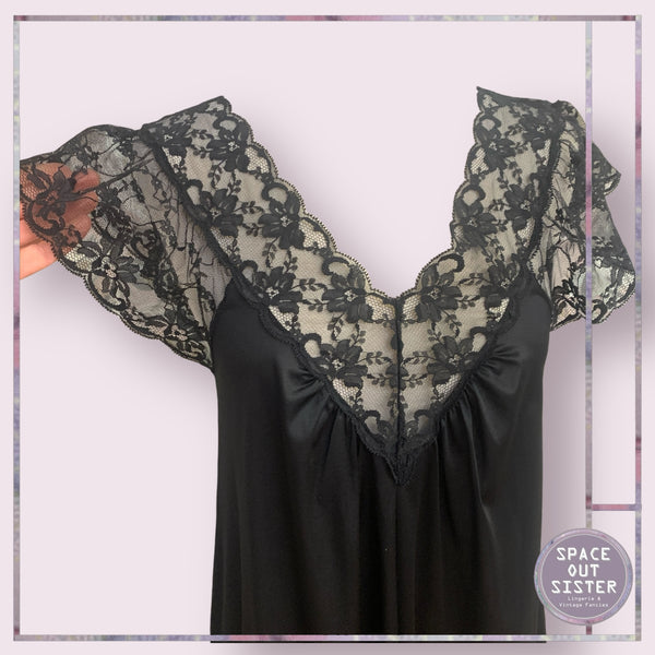 Vintage Lace Black Nightdress