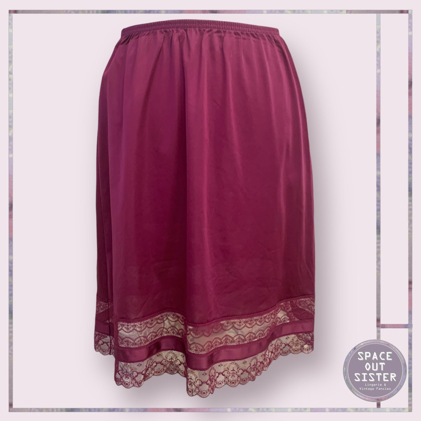 Vintage Berry Lace Half Slip