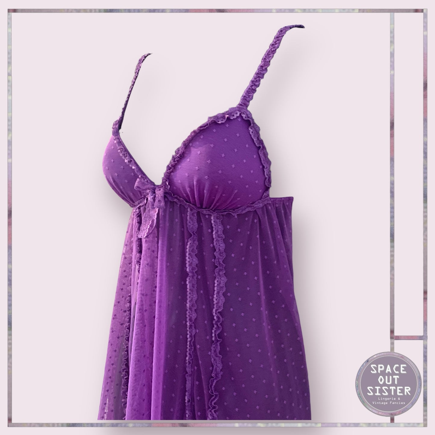 90s Purple Ruffle Nightdress