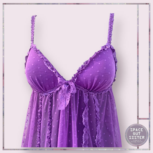 90s Purple Ruffle Nightdress