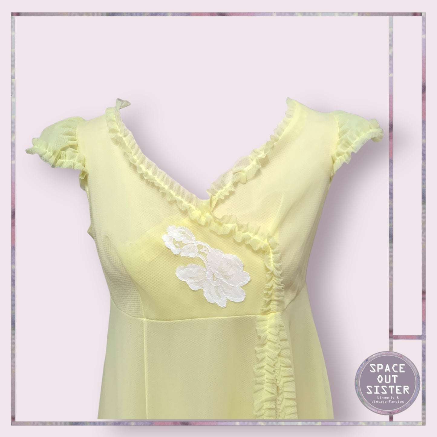 Vintage Yellow Petal Layer Nightdress