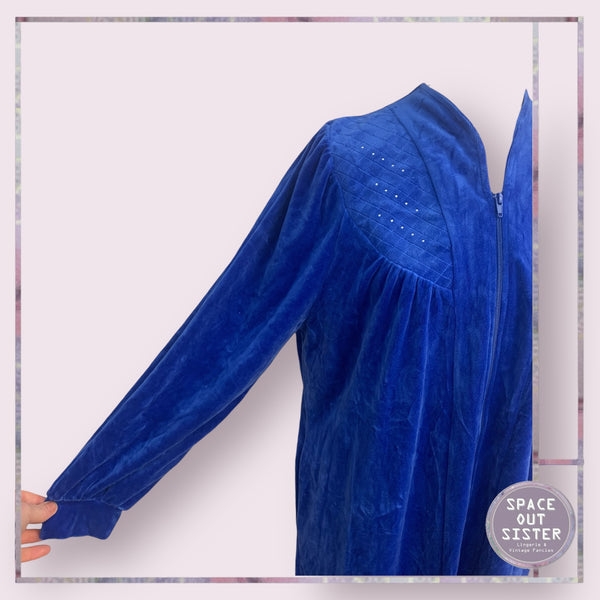 Vintage NOS Blue Velour Robe