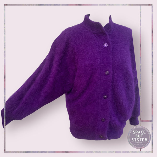 Pre-Loved Deep Purple Cashmere Cardigan