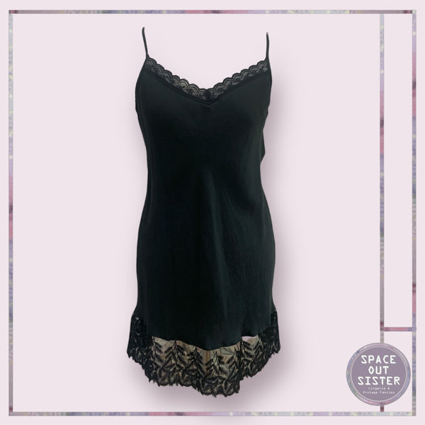 Vintage Black Silk Nightdress