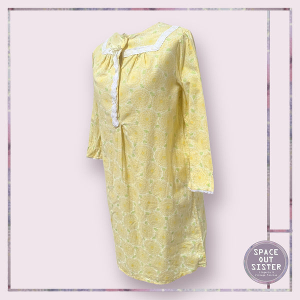 Circa 1960s Cotton Lemon Nightdress