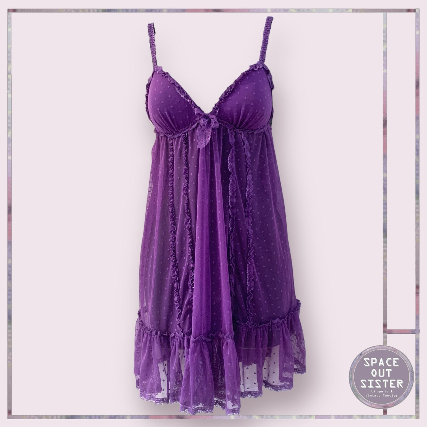 90s Purple Ruffle Nightdress