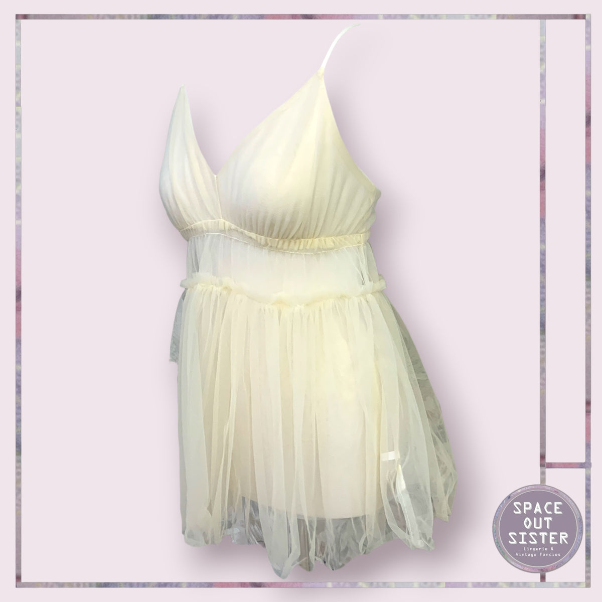 Vintage Gathered Tulle Nightdress